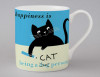 Happiness Cat Pencil Bone China Mug Turquoise