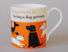 Happiness Dog Person Bone China Mug Orange