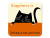 Happiness Peeping Cat Coaster Orange