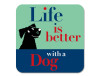 Life Cheeky Dog Red/Green Coaster