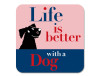 Life Cheeky Dog Red/Pink Coaster