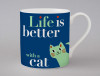 Life Peering Cat Mug Green