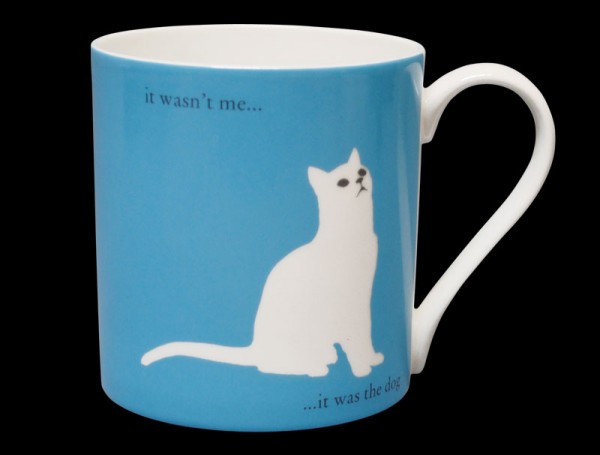 Silhouette Large Sitting Cat Blue