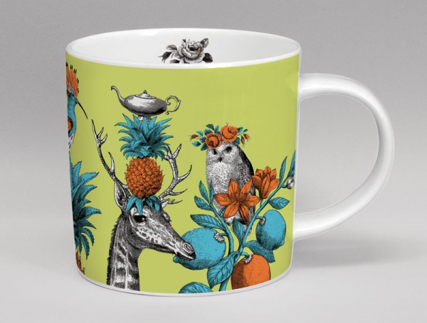 Menagerie Giraffe Bone China Mug Green