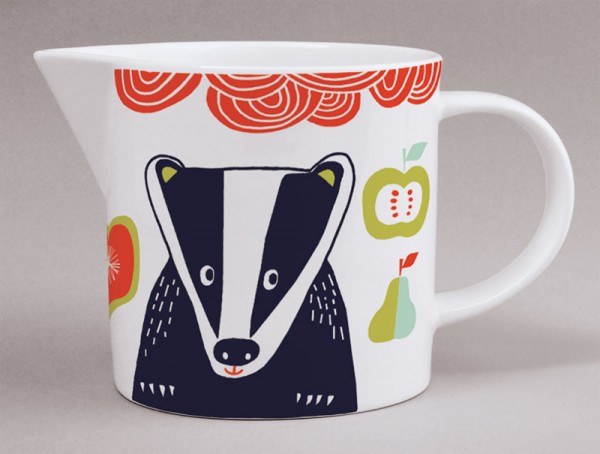 Folkland Jug Badger White