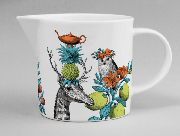 Menagerie Jug Giraffe White