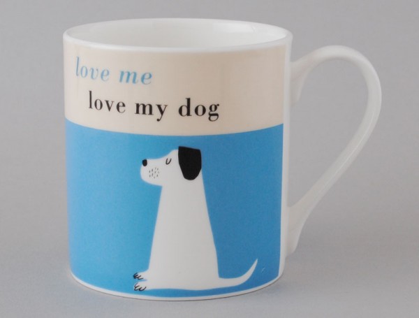 Happiness Dog Bone China Mug Turquoise