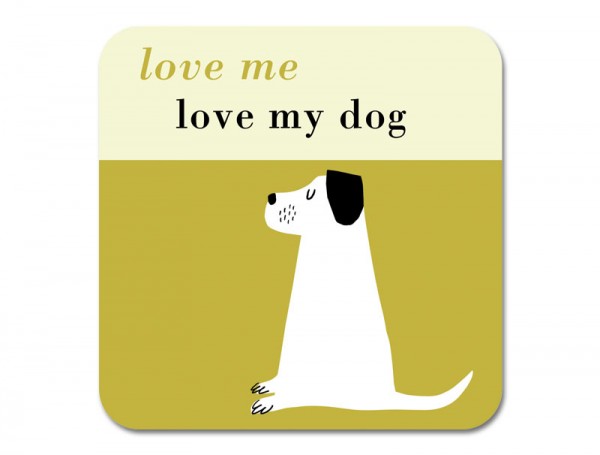 Happiness Dog Coaster Olive