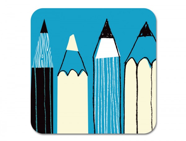 Gallery Pencils Coaster Turquoise