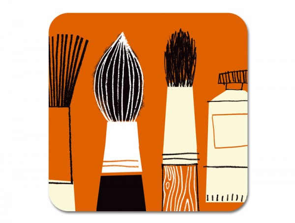 Gallery Brushes Coaster Orange