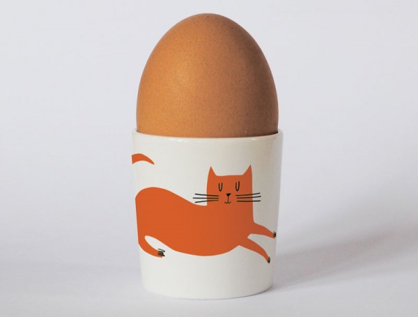 Happiness Long Cat Egg Cup Orange