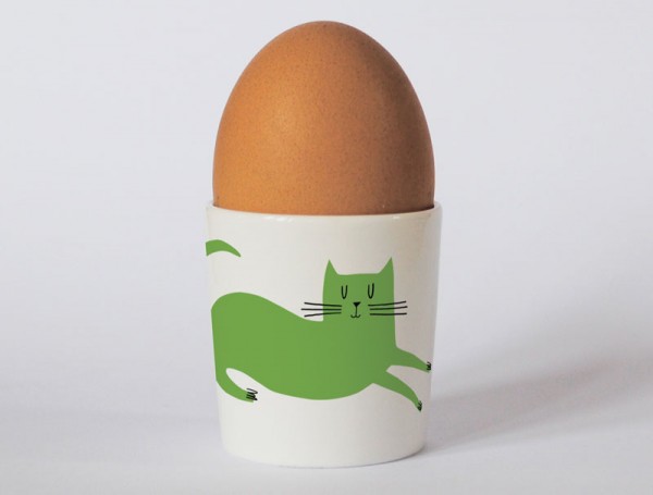 Happiness Long Cat Egg Cup Green