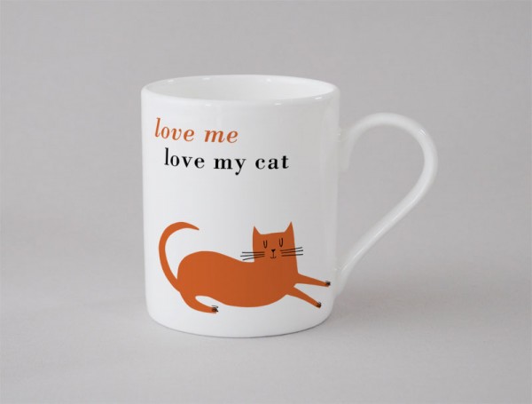 Happiness Cat Small Mug Orange