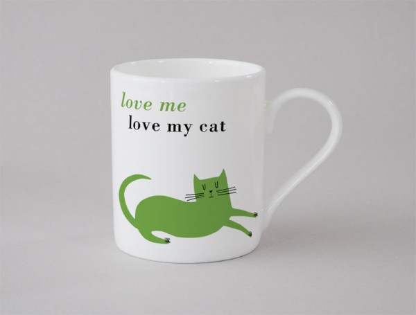 Happiness Cat Small Mug Green