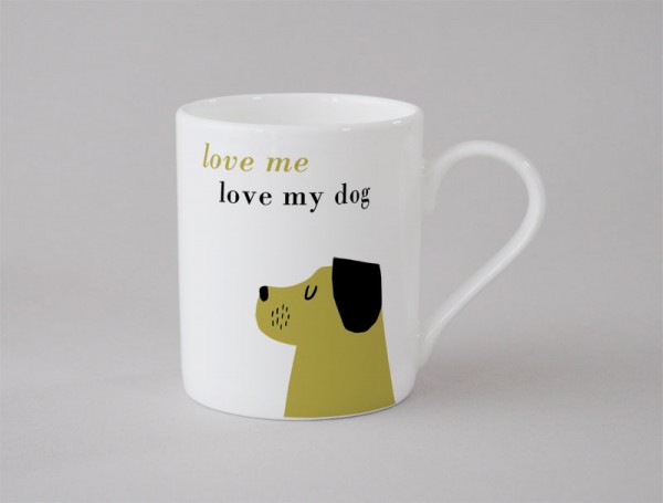 Happiness Dog Small Mug Olive
