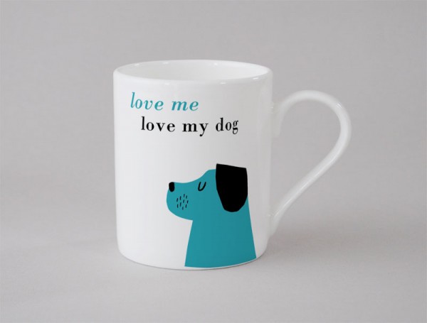 Happiness Dog Small Mug Turquoise