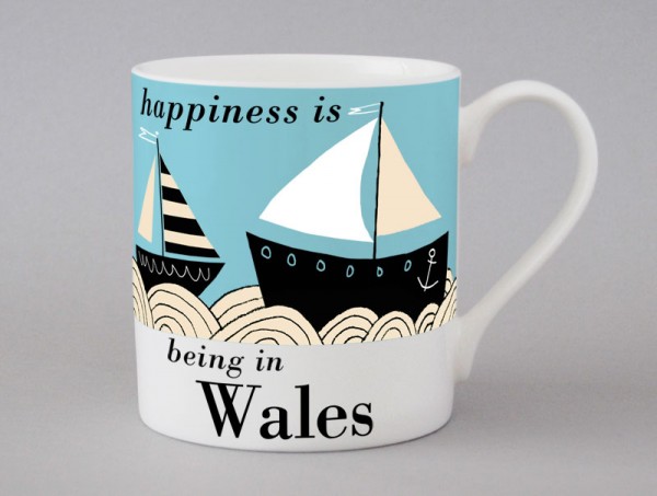 Country & Coast | Wales Mug | Boat | Blue