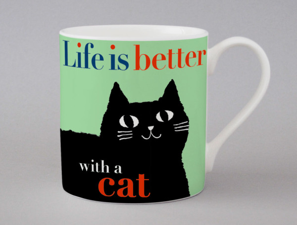 Life Big Cat Mug Green
