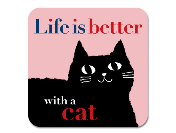 Life Big Cat Pink Coaster