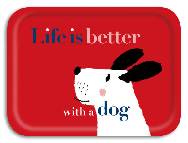 Life Big Dog Red/Pink Small Tray